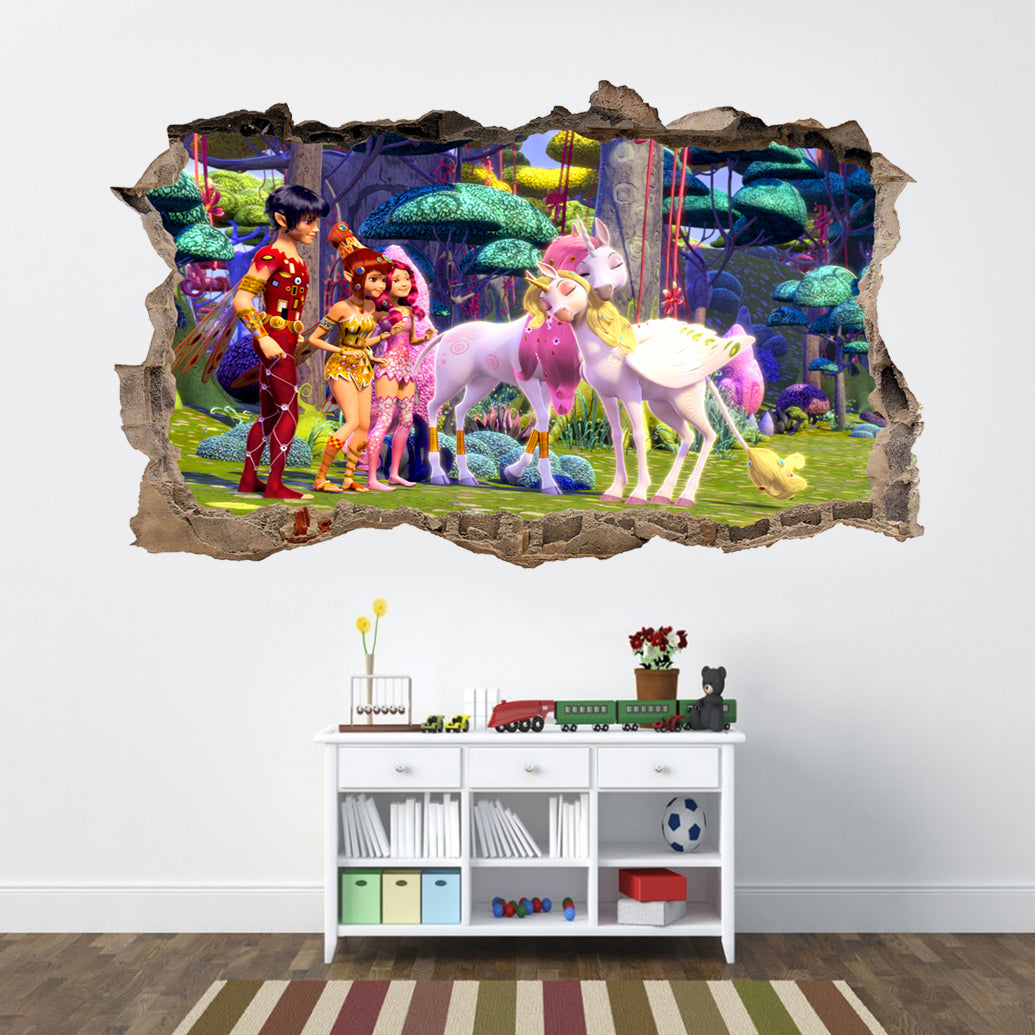 Mia And Me 3D Smashed Broken Decal Wall Sticker J599
