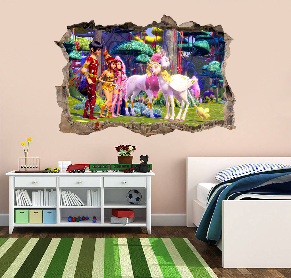 Mia And Me 3D Smashed Broken Decal Wall Sticker J599