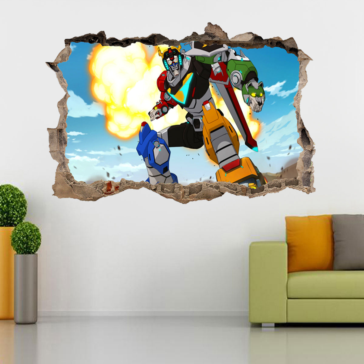 Voltron 3D Smashed Broken Decal Wall Sticker J668