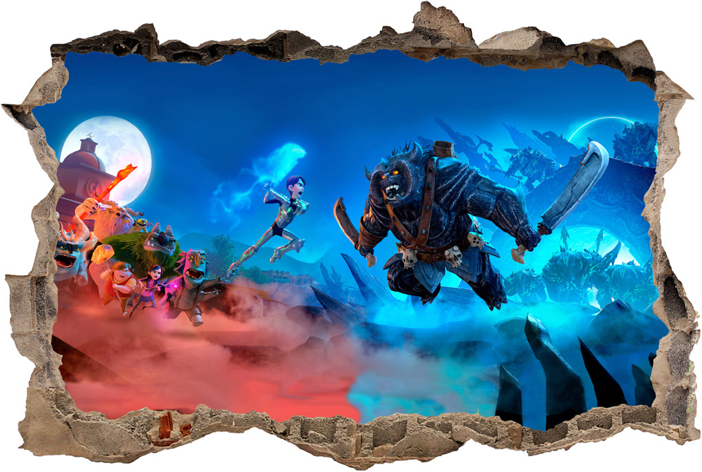 Troll Hunters 3D Smashed Broken Decal Wall Sticker J670