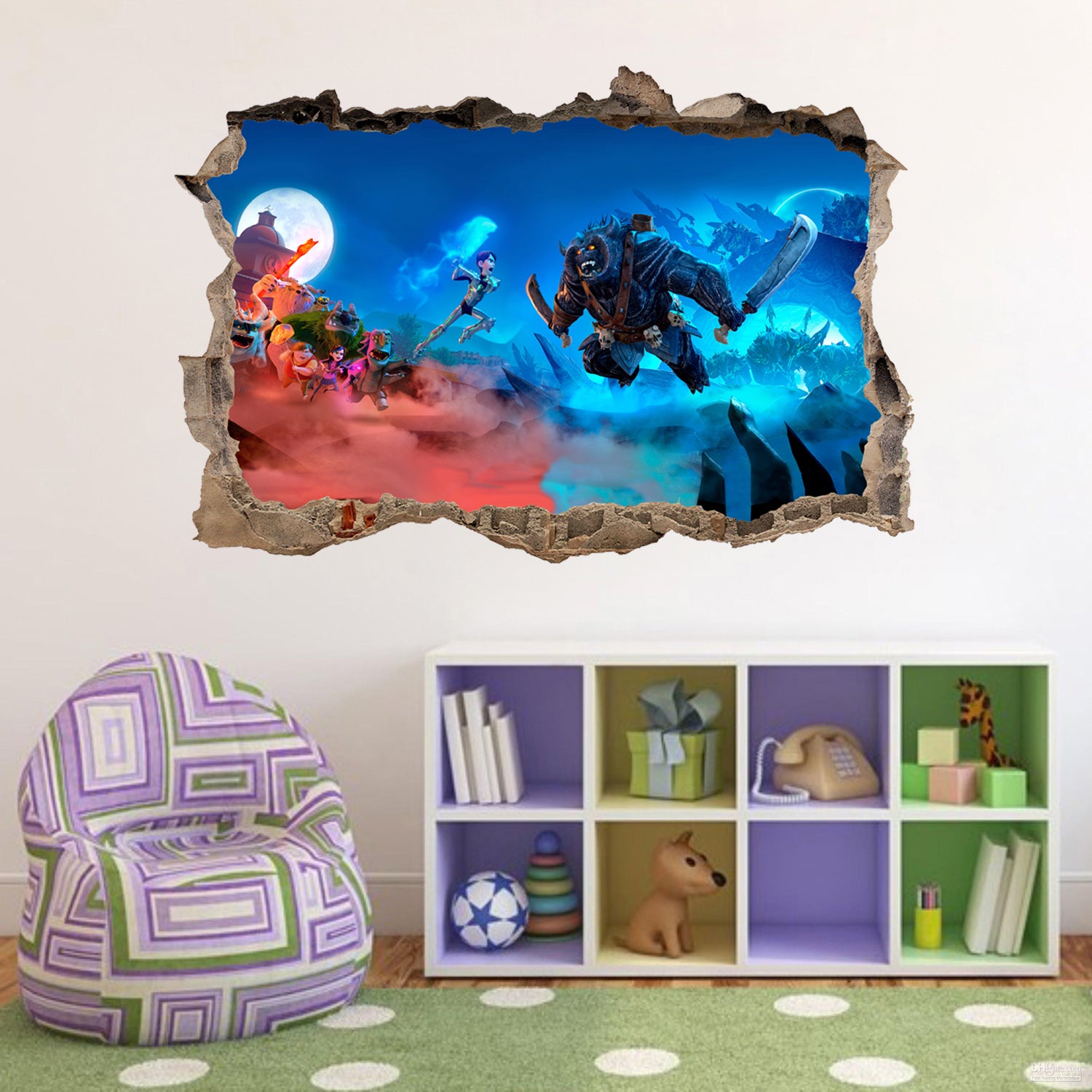 Troll Hunters 3D Smashed Broken Decal Wall Sticker J670