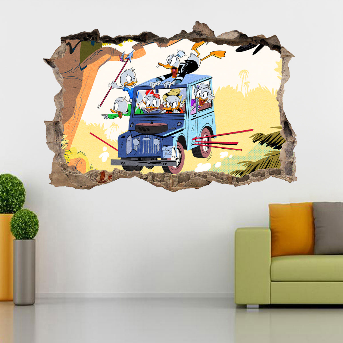 Duck Tales 3D Smashed Broken Decal Wall Sticker J677