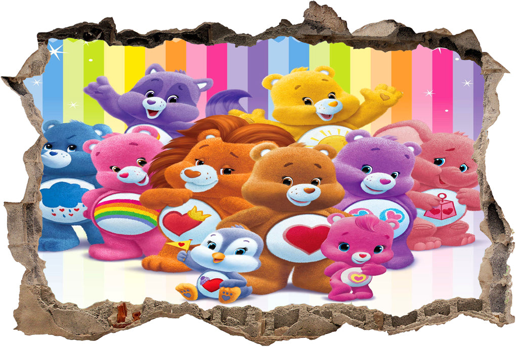 Care Bears 3D Smashed Broken Decal Wall Sticker J678