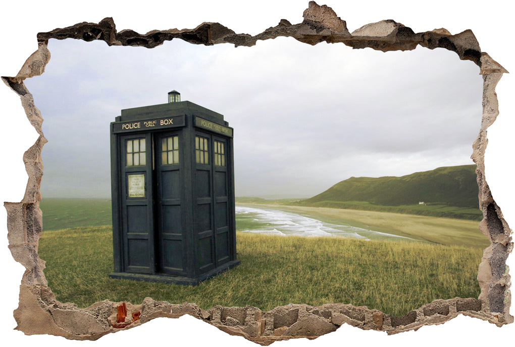 Dr. Who Tardis 3D Smashed Broken Decal Wall Sticker J734