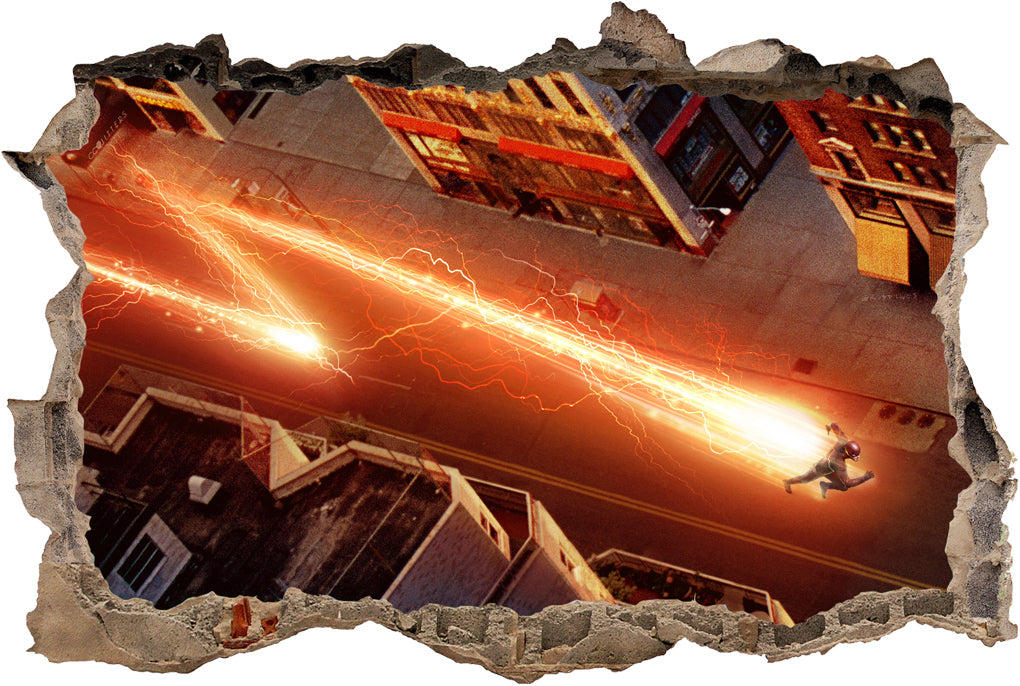 The Flash DC Comics 3D Smashed Wall Decal Wall Sticker J741