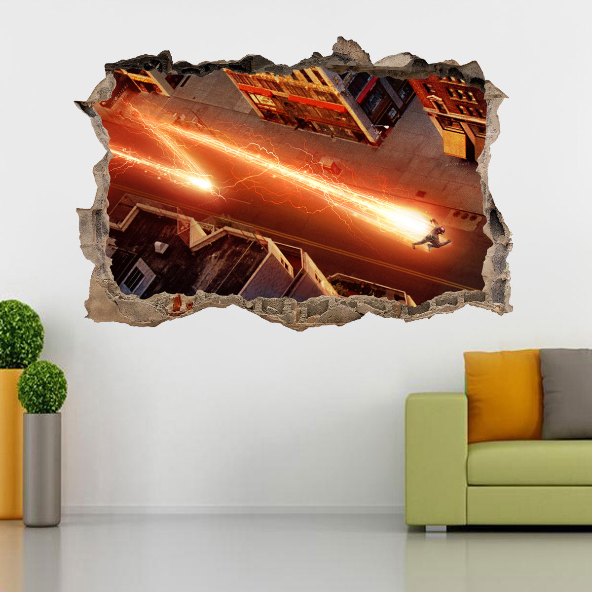 The Flash DC Comics 3D Smashed Wall Decal Wall Sticker J741