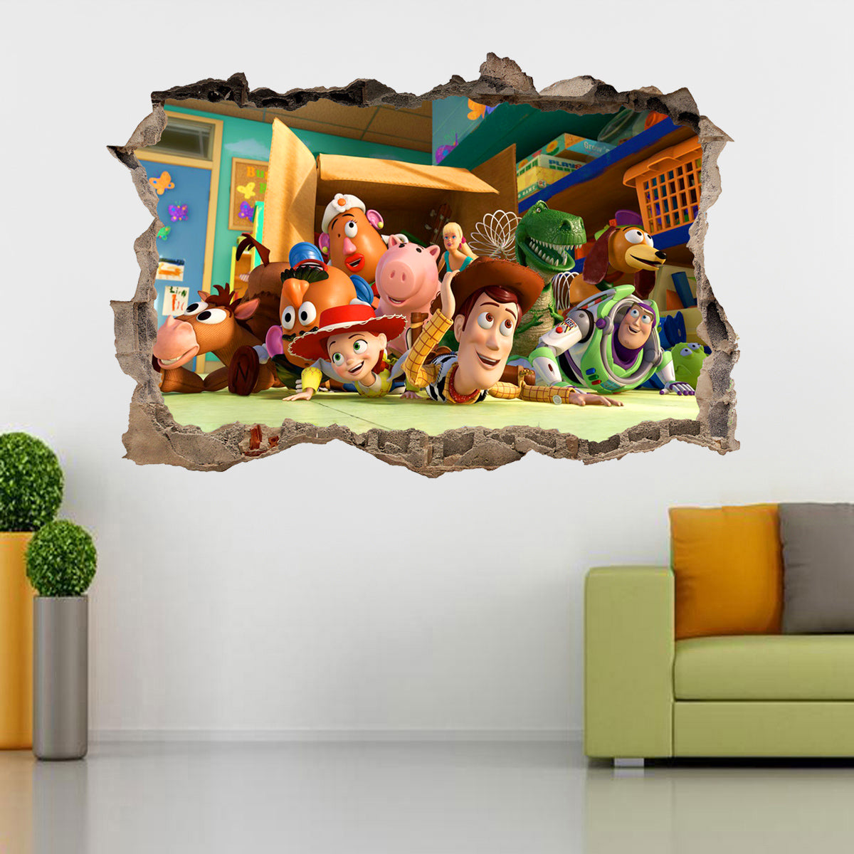Toy Story 3D Smashed Broken Decal Wall Sticker J743