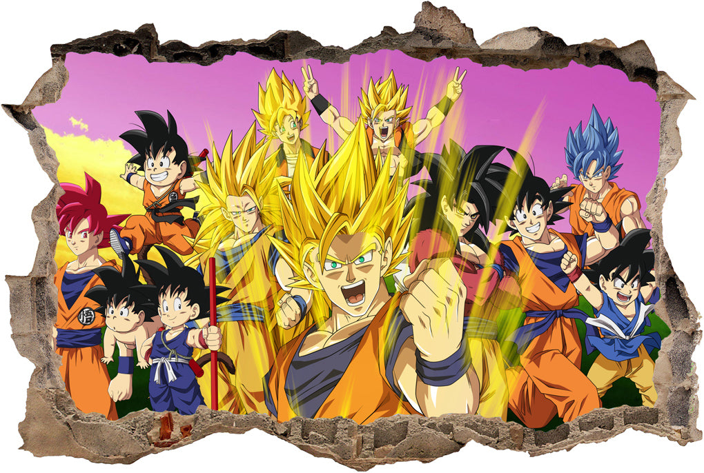 Dragon Ball Z 3D Smashed Broken Decal Wall Sticker J749