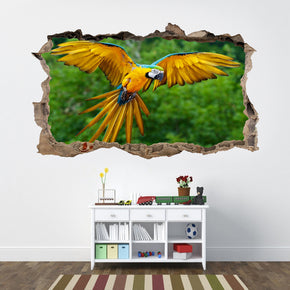 Parrot 3D Smashed Broken Sticker mural autocollant J758