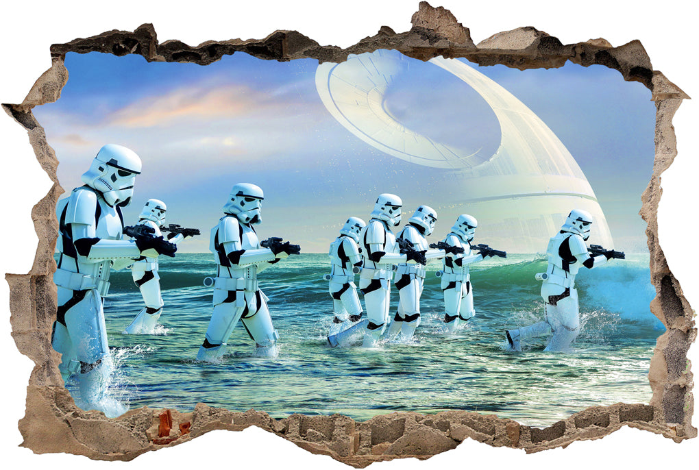 Stormtroopers Star Wars 3D Smashed Broken Decal Wall Sticker J765