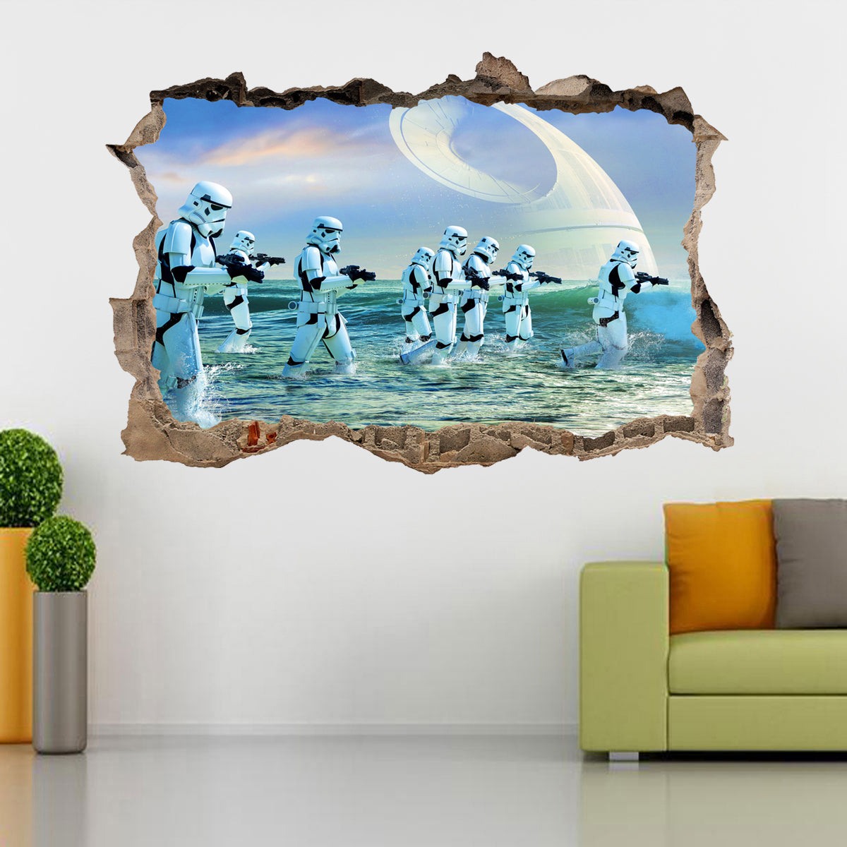 Stormtroopers Star Wars 3D Smashed Broken Decal Wall Sticker J765