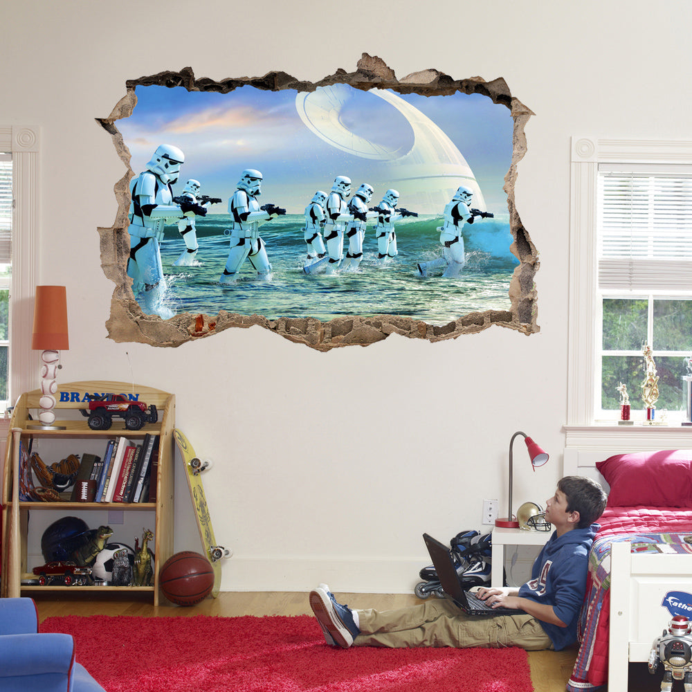 Stormtroopers Star Wars 3D Smashed Broken Decal Wall Sticker J765