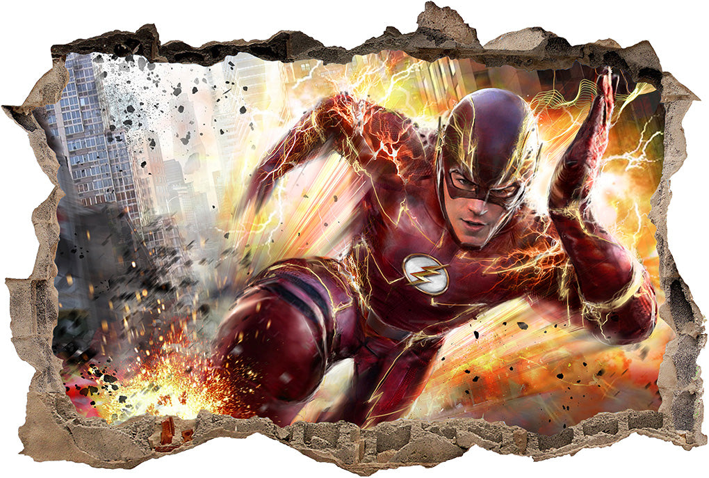 Super Hero Movie Characters 3D Smashed Broken Decal Wall Sticker J822