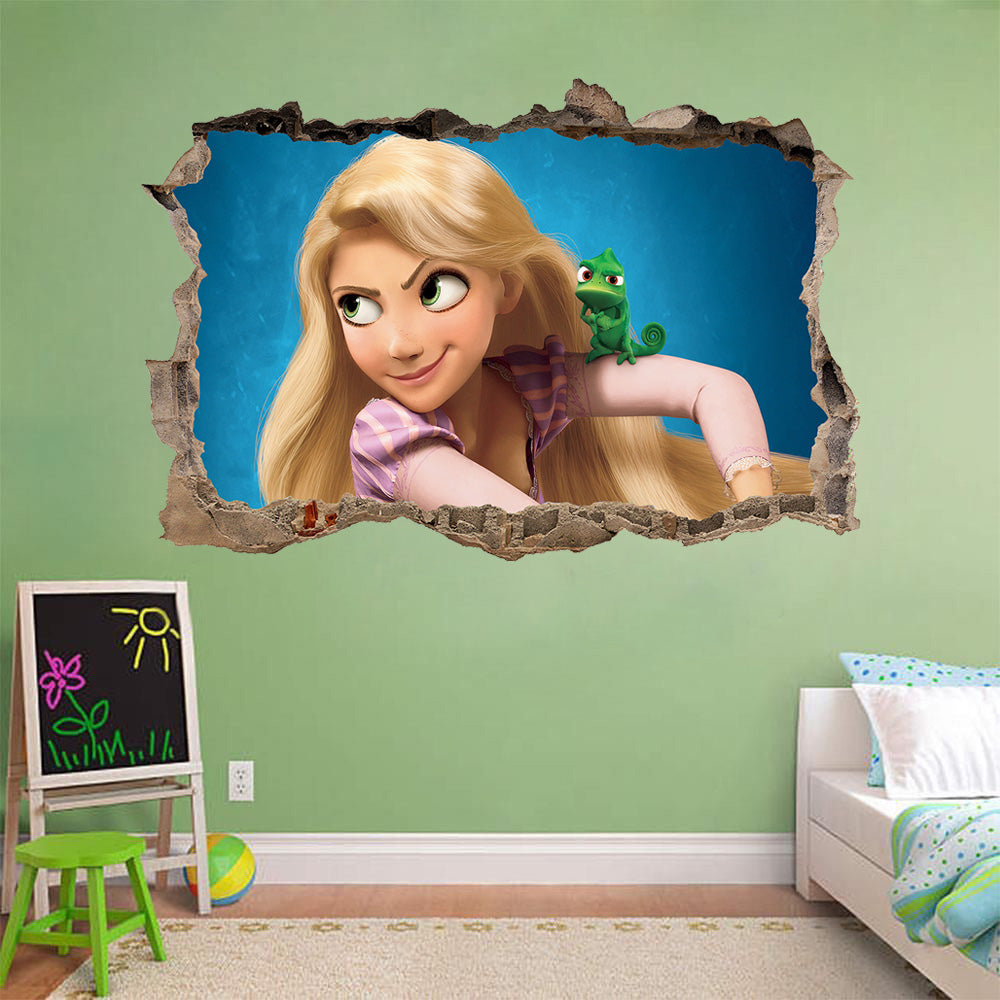 Rapunzel Tangled 3D Smashed Broken Decal Wall Sticker J885