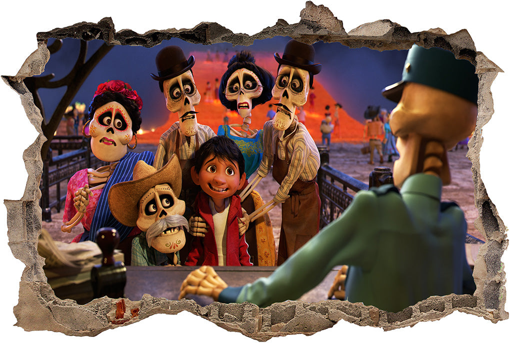 Coco Disney 3D Smashed Broken Decal Wall Sticker J979