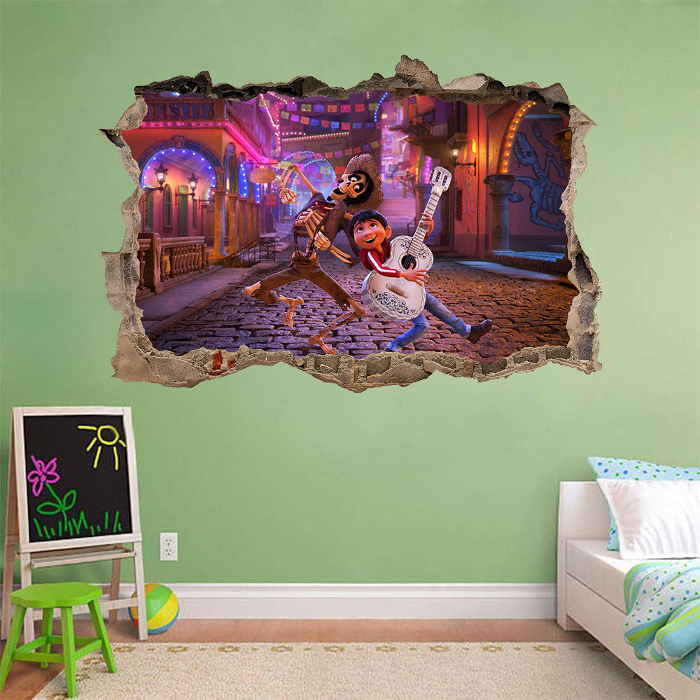 Coco Disney 3D Smashed Broken Decal Wall Sticker J980
