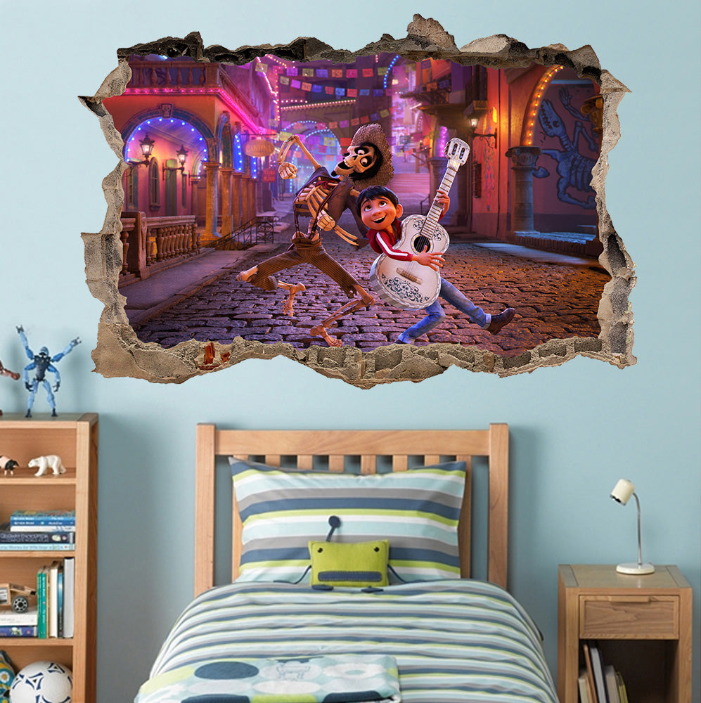 Coco Disney 3D Smashed Broken Decal Wall Sticker J980