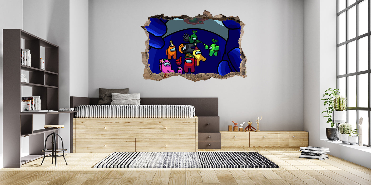 FORTNITE 3D Smashed Hole Illusion Sticker mural autocollant J1500