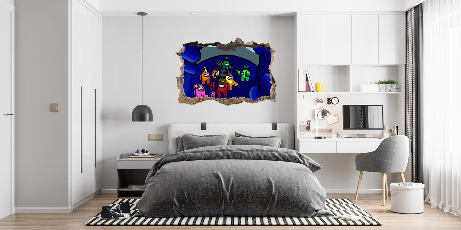 FORTNITE 3D Smashed Hole Illusion Sticker mural autocollant J1500