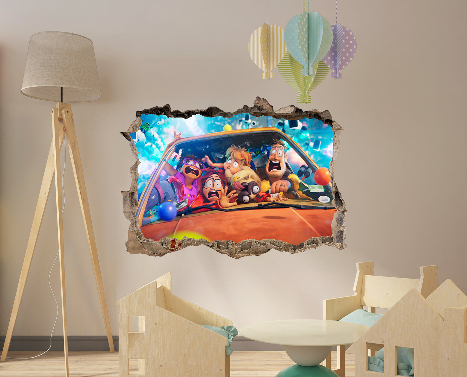 The Mitchells Vs. The Machines 3D Smashed Broken Decal Wall Sticker JS128