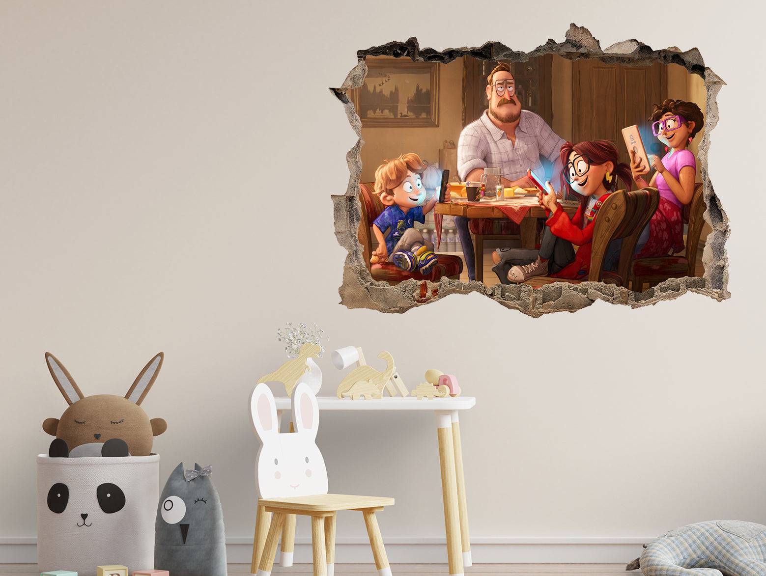 The Mitchells Vs. The Machines 3D Smashed Broken Decal Wall Sticker JS129