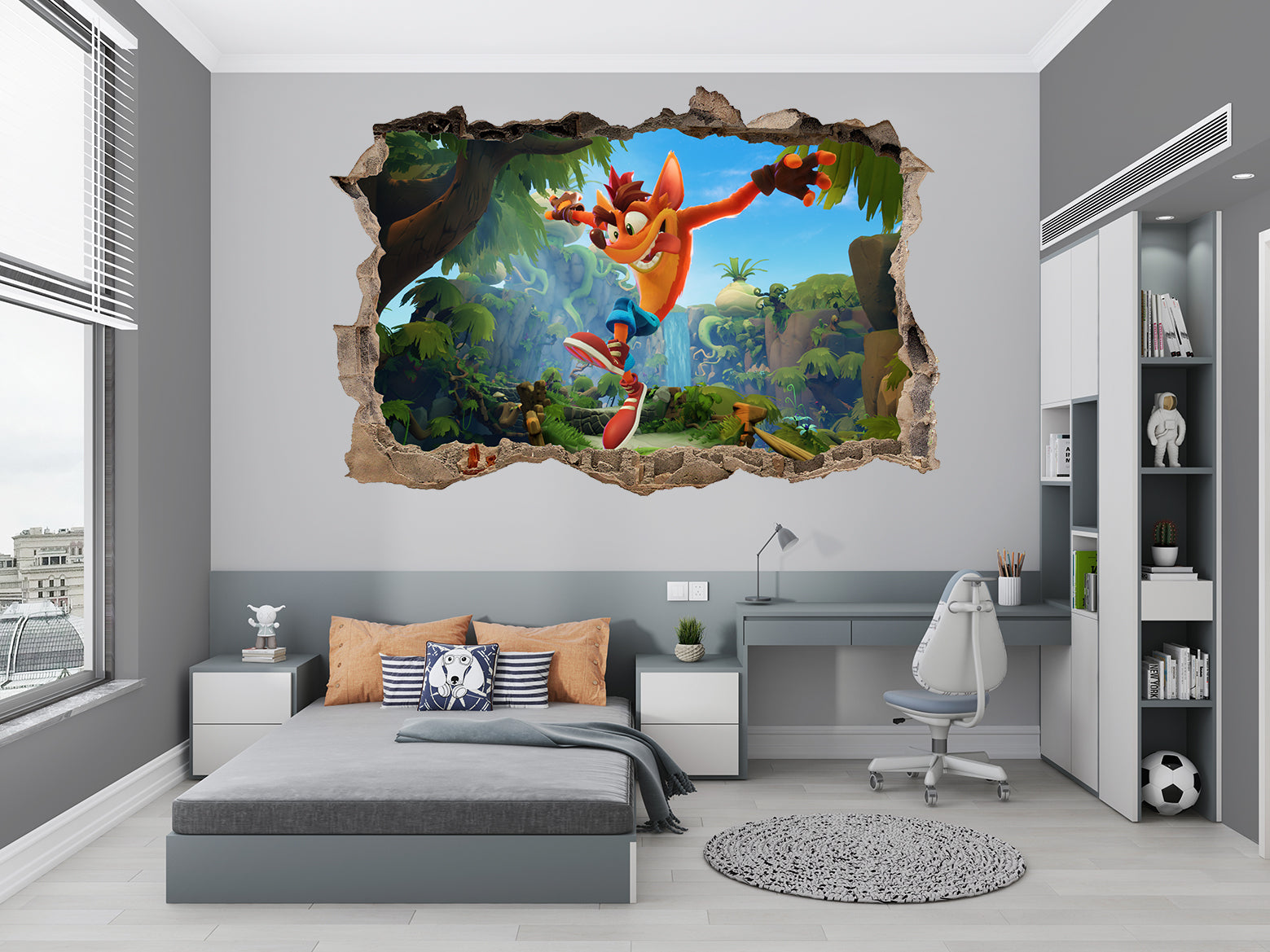FORTNITE 3D Smashed Hole Illusion Sticker mural autocollant J1500