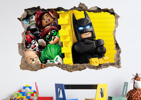 Lego Batman 3D Smashed Hole Illusion Decal Wall Sticker JS18