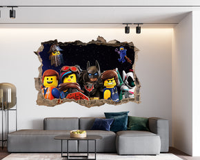 The Lego Movie 3D Smashed Hole Illusion Decal Wall Sticker JS31
