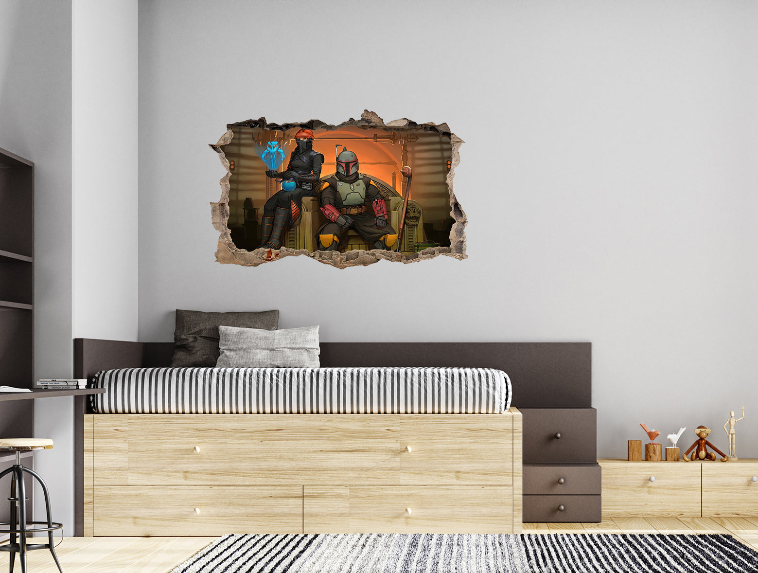 The Book of Boba Fett 3D Smashed Broken Decal Wall Sticker JS38