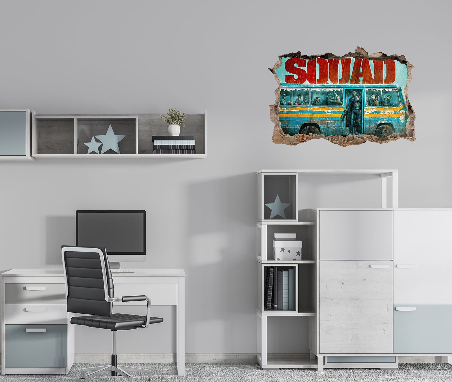 The Suicide Squad 2 3D Smashed Broken Decal Wall Sticker JS58