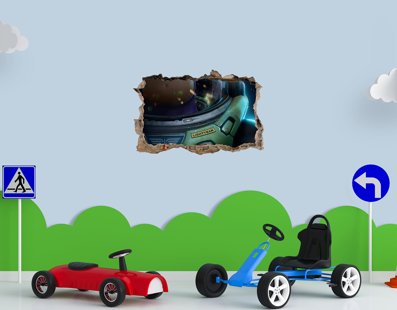 Lightyear Toy Story 3D Smashed Broken Decal Wall Sticker JS72