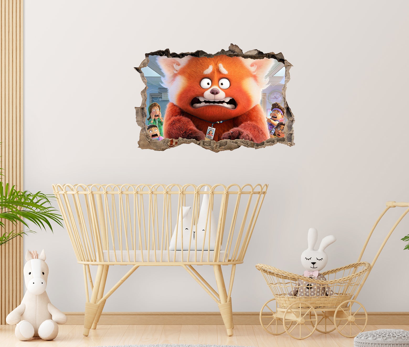 Turning Red 3D Smashed Broken Decal Wall Sticker JS87