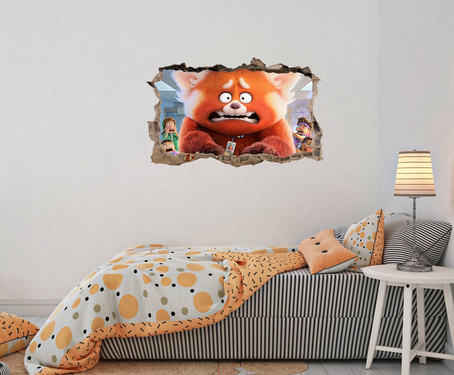 Turning Red 3D Smashed Broken Decal Wall Sticker JS87