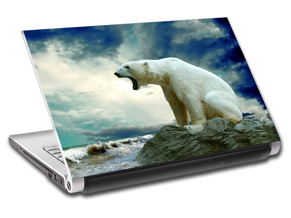 Ours polaire rugissement personnalisé ordinateur portable peau vinyle autocollant L100