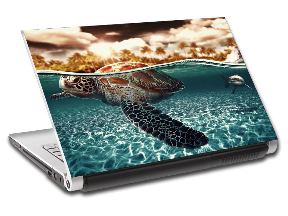 Sea Turtle & Shark Ordinateur portable personnalisé Skin Vinyl Decal L107