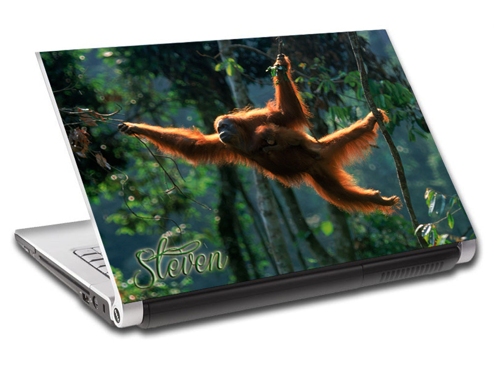 Singe orang-outan personnalisé LAPTOP Skin Vinyl Decal L216