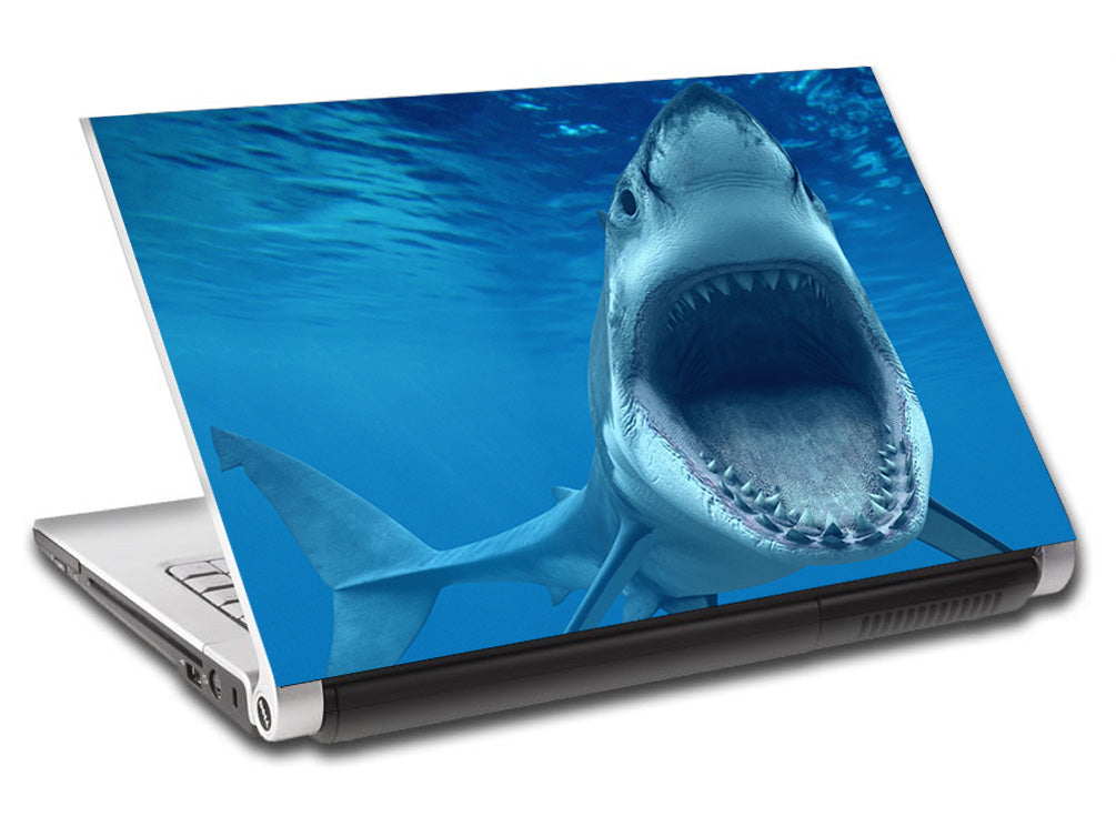 Grand requin blanc personnalisé ordinateur portable peau vinyle autocollant L217
