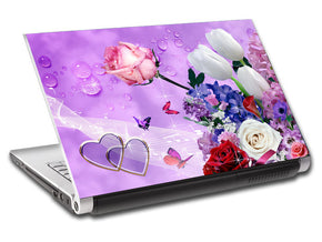 Notes florales ordinateur portable personnalisé Skin Vinyl Decal L21
