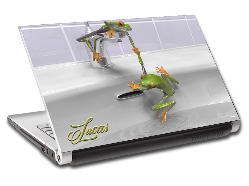Grenouilles dans évier ordinateur portable personnalisé Skin Vinyl Decal L23