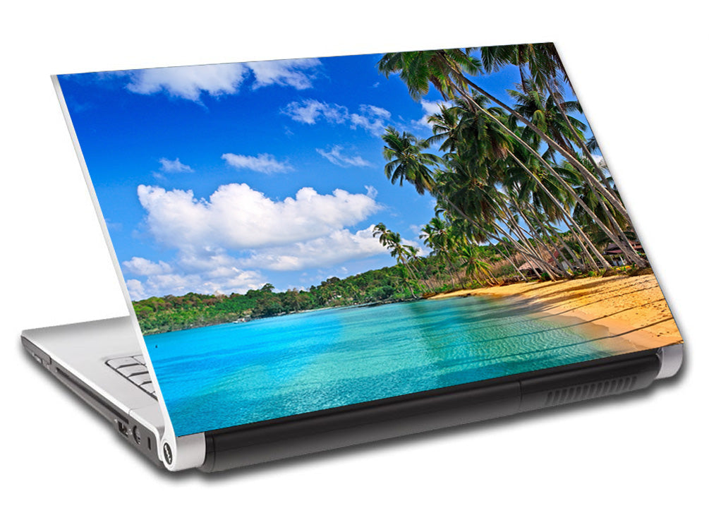 Autocollant en vinyle de peau d'ordinateur portable personnalisé de plage exotique tropicale L241