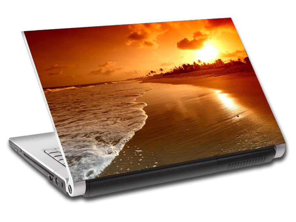 Exotic Beach Sunset Personalized LAPTOP Skin Vinyl Decal L243