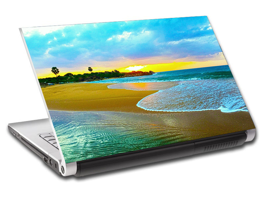 Autocollant de vinyle de peau d'ordinateur portable personnalisé de plage tropicale exotique L246