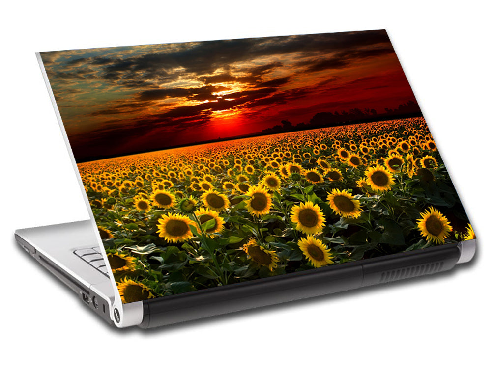 Fleur de soleil coucher de soleil personnalisé ordinateur portable peau vinyle autocollant L272