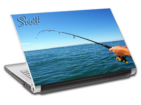 Pêche océan mer personnalisé ordinateur portable peau vinyle autocollant L424