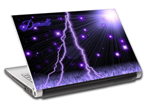 Purple Lightning Personalized LAPTOP Skin Vinyl Decal L42