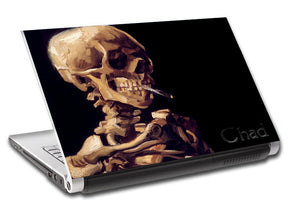 Smoking Skull Personalized LAPTOP Skin Vinyl Decal L43