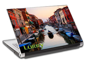 Venice Canal Landscape Personalized LAPTOP Skin Vinyl Decal L536