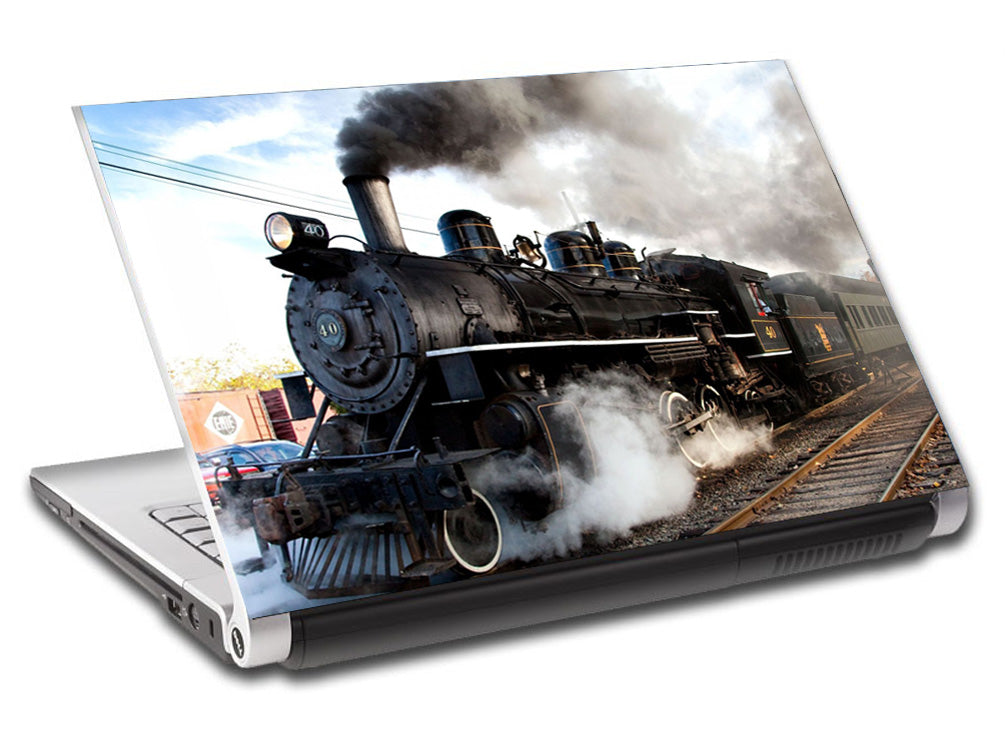 Sticker vinyle noir Train personnalisé pour ordinateur portable L55