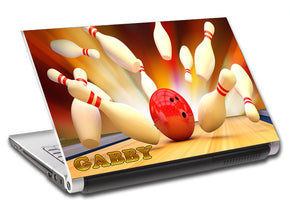 Bowling Ball Pins Personalized LAPTOP Skin Vinyl Decal L564