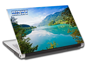 Turquoise Lake Personalized LAPTOP Skin Vinyl Decal L573